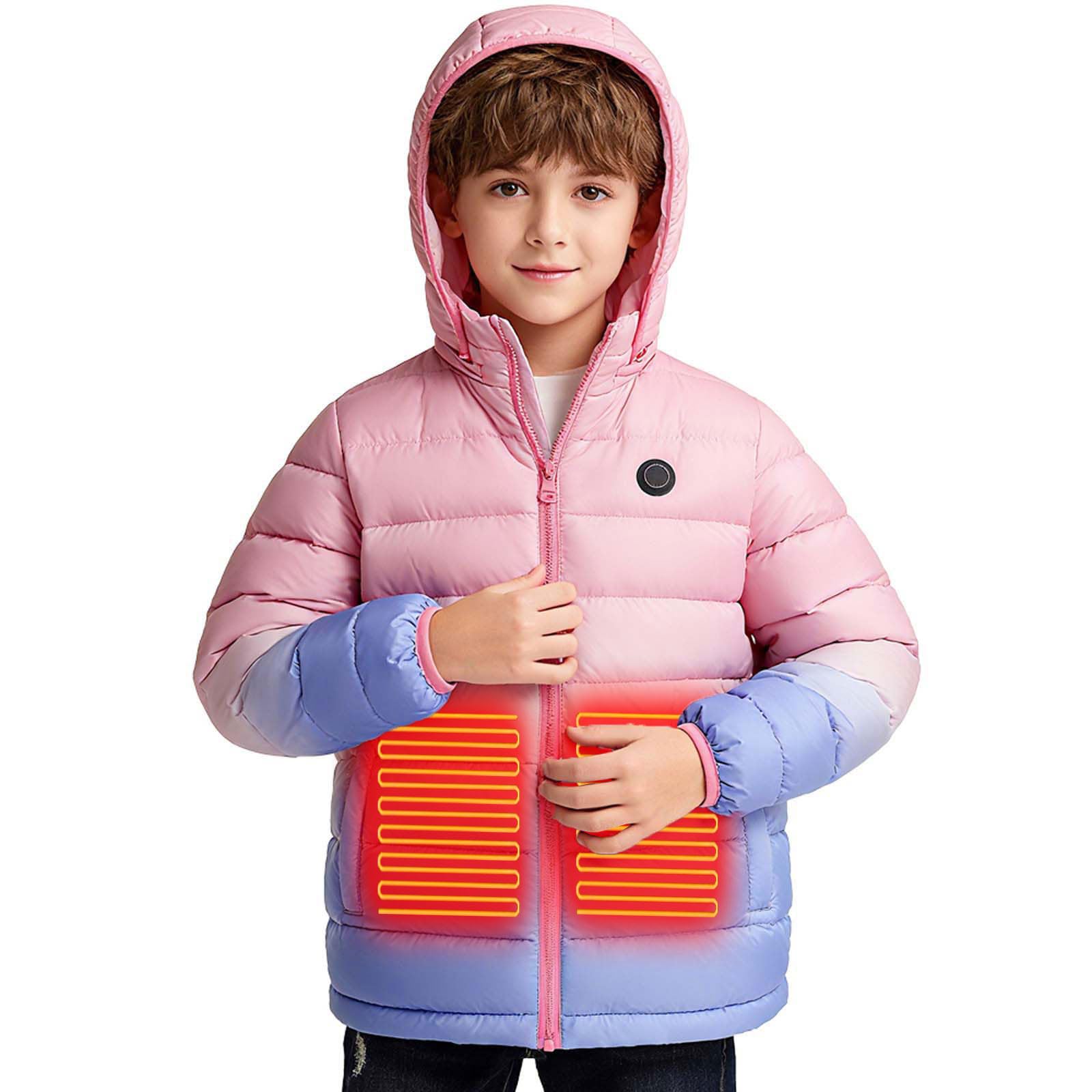Giacca Riscaldato per Bambino Cappotto Riscaldata Elettrica USB Giubbotto