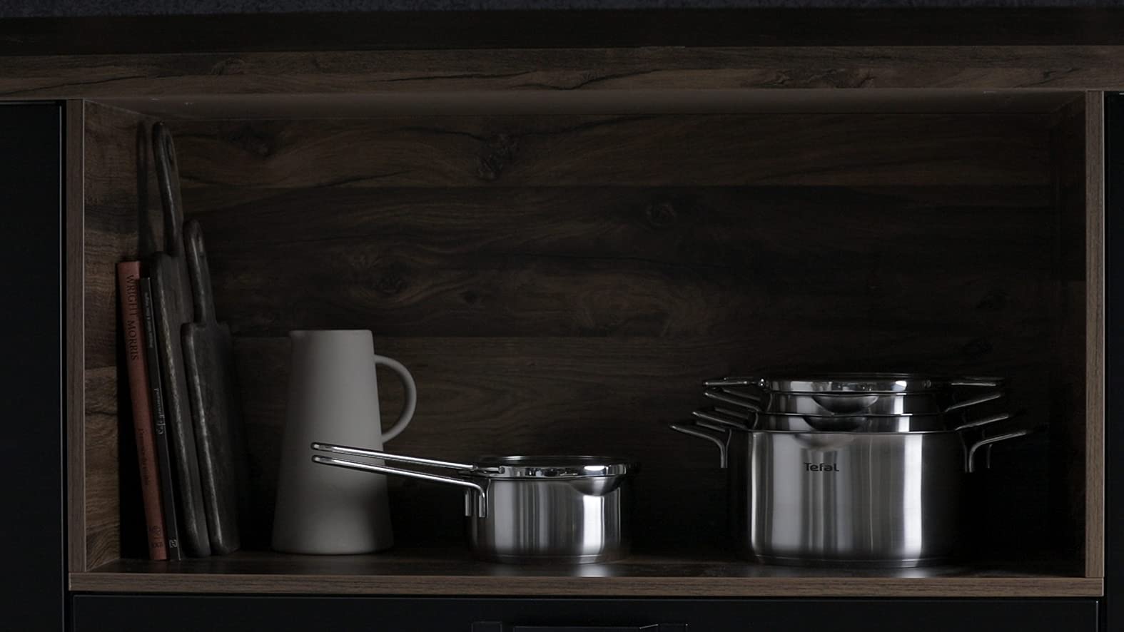 Tefal Nordica H852S655 Kochtopf, 6-teilig, 18/20/24 cm, Edelstahl + Glasdeckel, Ausgießer, einfaches Abgießen, Induktion