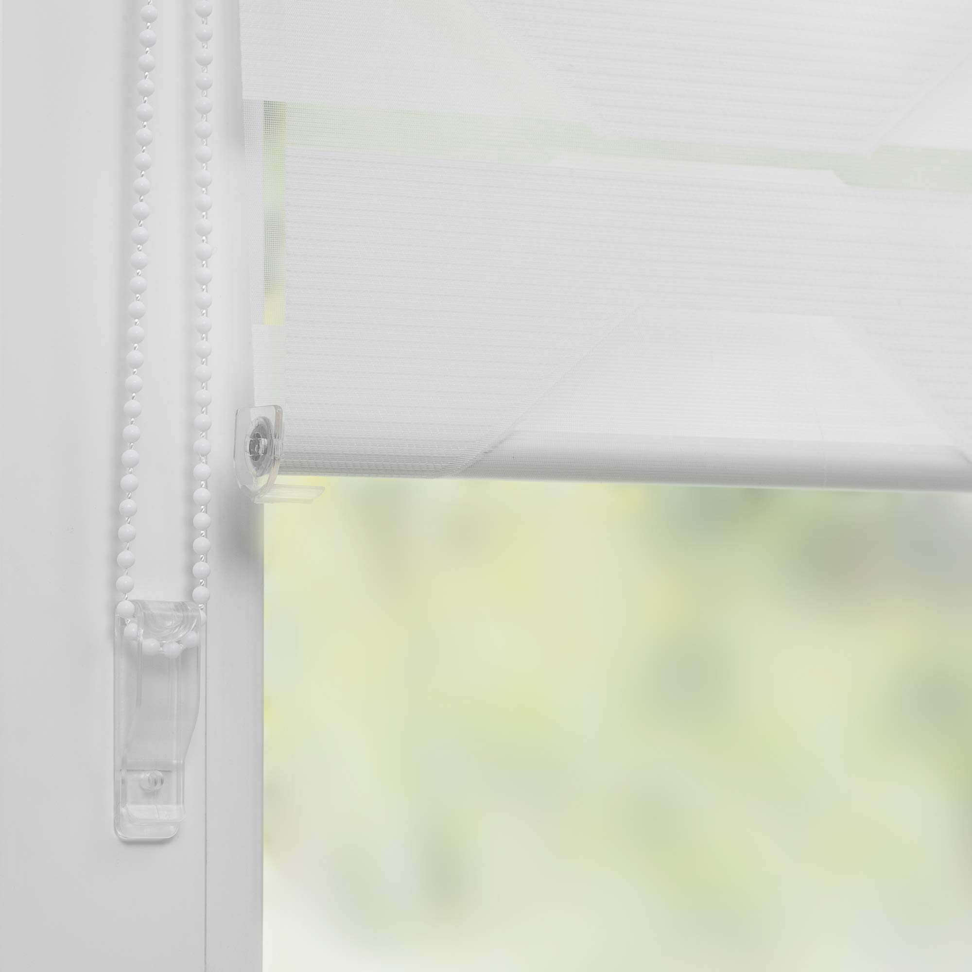 K-home® Klemmfix Doppelrollo Trapez Weiß B125 x H150 cm
