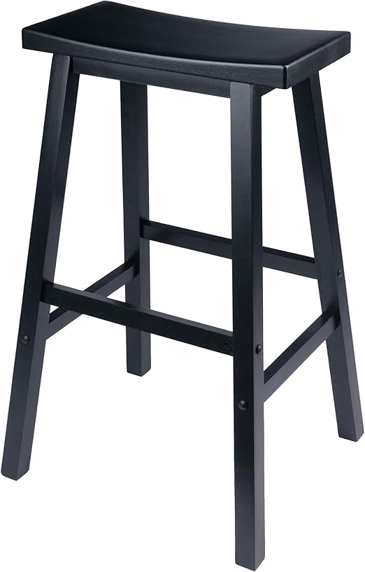 Winsome Wood 29Inch Saddle Seat Bar Stool, Black Amazon.ca Home