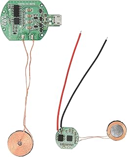 ASHATA Módulo transmissor de carregador sem fio padrão Qi, placa de circuito PCBA, carregador sem fio Qi, padrão transmissor de carregamento sem fio e módulos receptores peças de carregador sem fio DIY