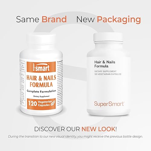 Miniatura 2 de SuperSmart - Fórmula para cabello y uñas - Suplemento patentado de queratina solubilizada - con biotina, extracto de bambú, MSM, queratina HNS de