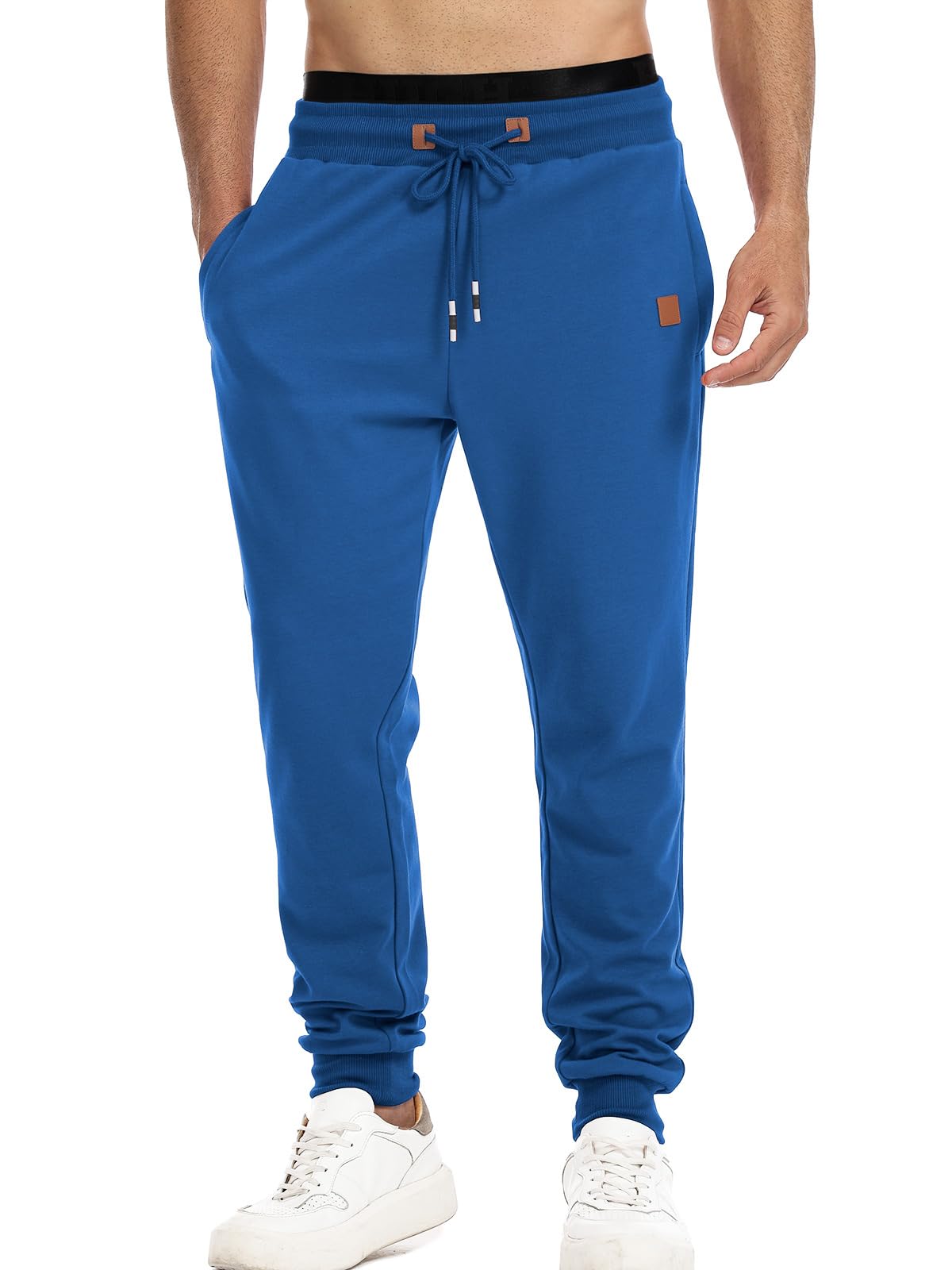 Men's Athletic Sweatpants Active Workout Jogger Pants for Men with Pockets Tapered Drawstring Gym Running Track Pants