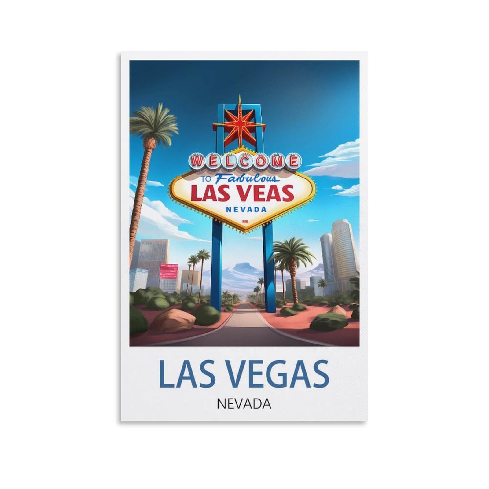 Luani Las Vegas Nevada Vintage Travel Poster 08X12inch(20X30cm) Canvas Art Poster And Wall Art Picture Print Modern Family Bedroom Decor Posters
