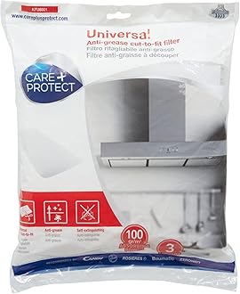 Care+Protect Cooker Hood Filter - Universal - Cut-to-Size - Anti-Grease - Anti-Odour - Self-Extinguishing - Size 47x97 cm - Absorbency 100 g-sq-m