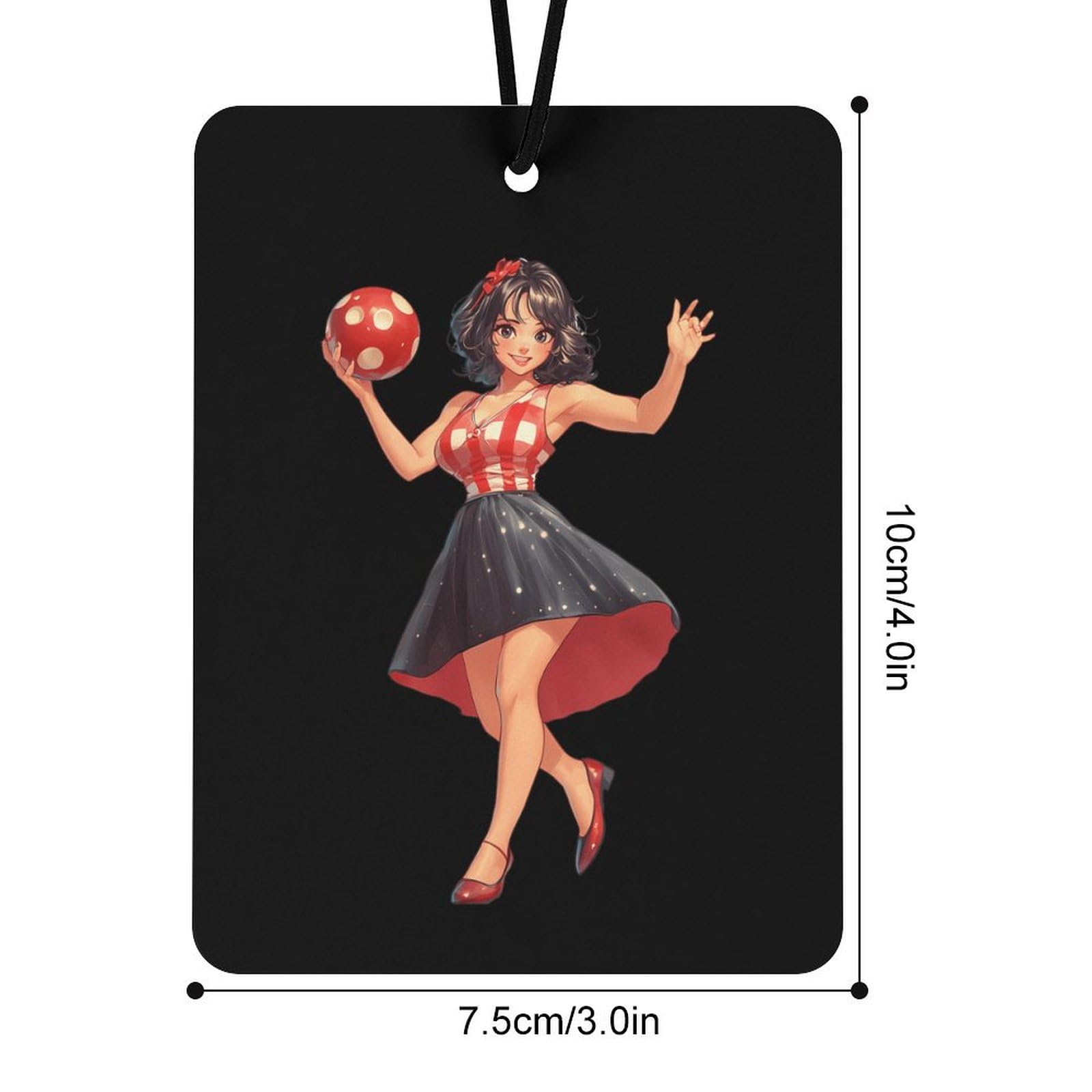 Pin Up Girl Bowling Ball Car Air Freshener Hanging Aromatherapy Tablets for Car Accessories Square