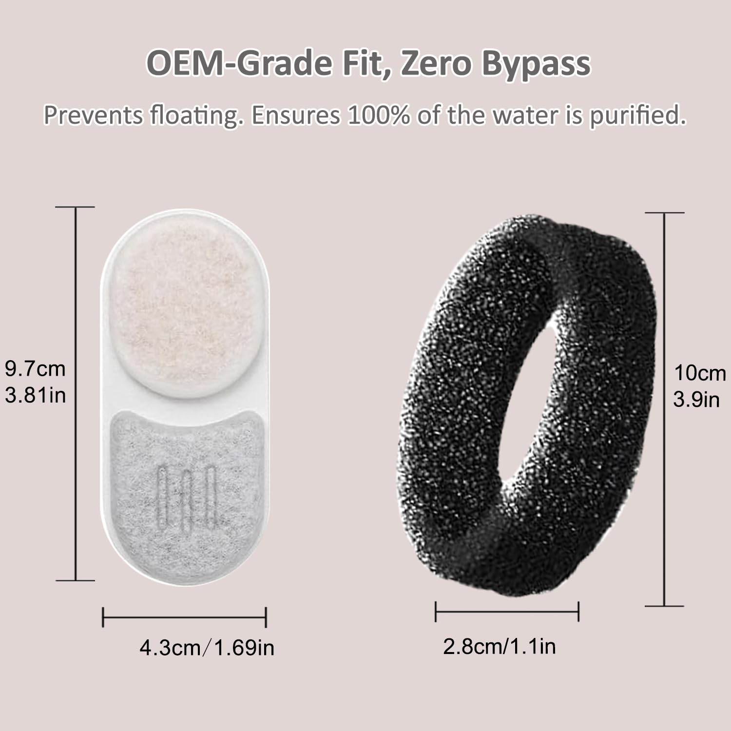 Juego de 16 + 16 filtros de fuente de agua para gatos compatibles con dispensador de agua para mascotas APAUK de acero inoxidable de 3,2 L, incluye 16 filtros + 16 esponjas + un cepillo de limpieza