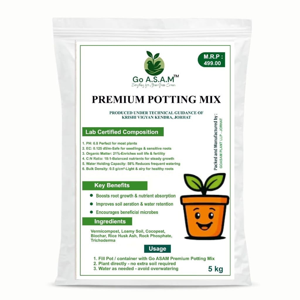 GoASAM Organic Potting Soil for Indoor & Outdoor Plants 5kg | Multi - Purpose organic potting soil mix, seven organic ingreadient blend-image-39
