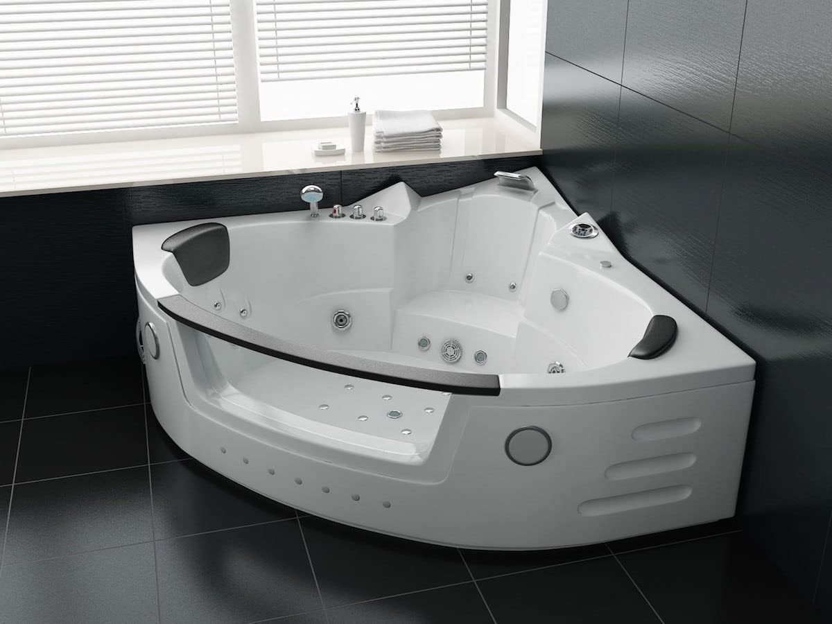 PureHaven Whirlpool 152x152 cm Elegantes Design Heizung Lichttherapie Soundsystem Reinigungsprogramm Bluetooth-Soundsystem