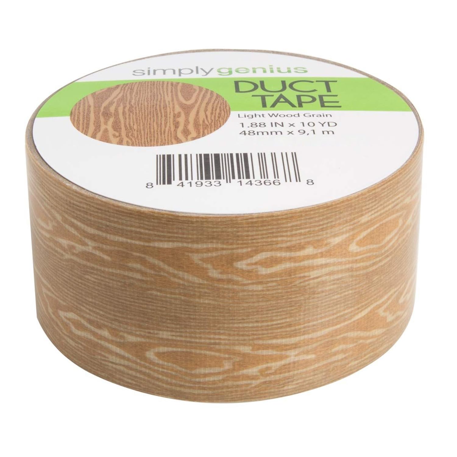 Simply Genius 1 Pack Duct Tape for Art & Craft - 1.8 in x 10 Yards Wood Tape for Kids & Adults, Colorful Adhesive for DIY & Home Improvement, Light Wood Grain, and Scrapbook Supplies
