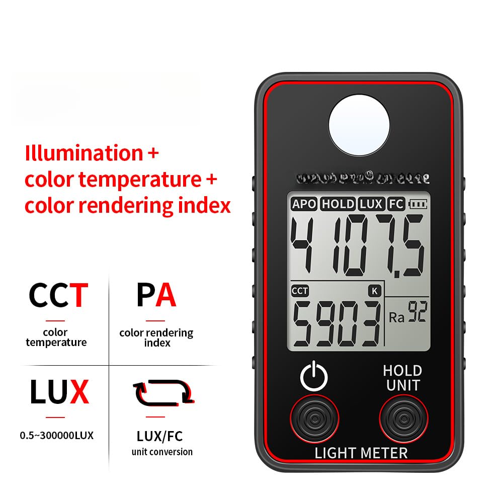 Medidor de temperatura de color, medidor de iluminación de alta precisión, 0,5-300000LUX, medidor de iluminación LED, dispositivo de medición fotográfico de luminancia