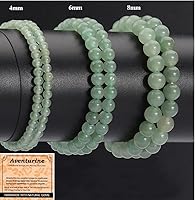 Vista 24 de MASSIVE BEADS Pulsera elástica de yoga hecha a mano con piedra natural, cristal curativo, energía, regalos para adultos unisex de 0.157 in, 0.236
