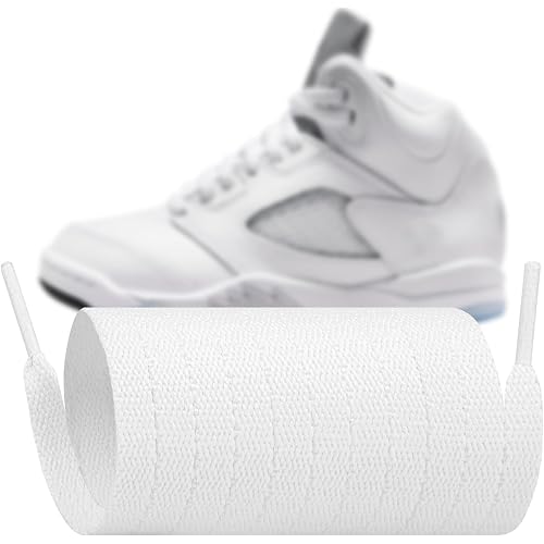 Endoto Shoe Laces for Nike Air Jordan 5 Sneakers, 8MM Flat Shoelaces Replacement Strings