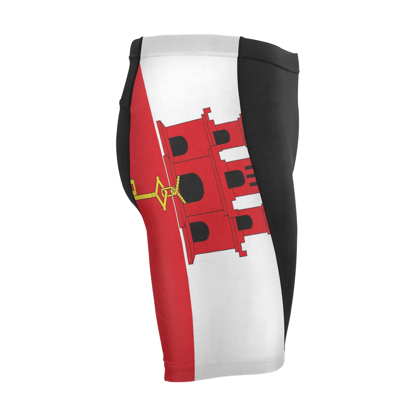 Gibraltar Flag Men's Bike Shorts Padded Cycling Bicycle Biking Shorts Tight Multicolor