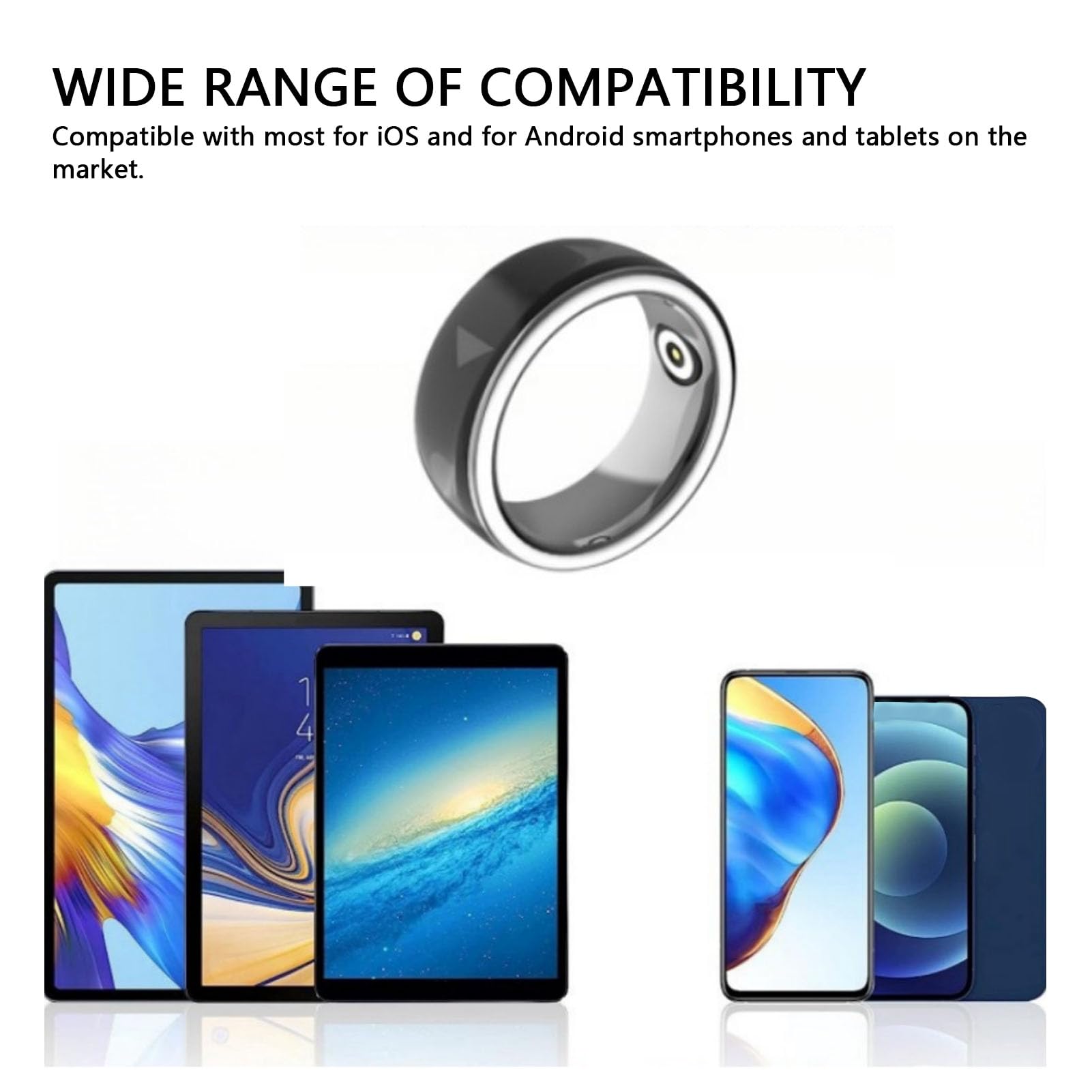 Smart Scrolling Ring for Men and Women, Small Page Turner Video Scrolling Ring, Camera Remote Shutter Selfie Bouton for iOS and for Android Smartphones (Inner Diameter