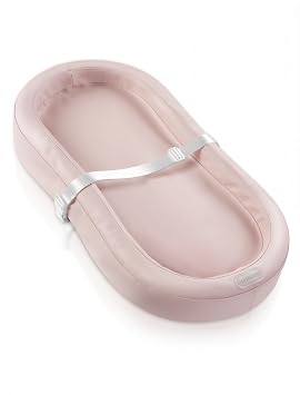 Baby Changing Pad for Dresser and Changing Table, Waterproof Wipeable PU Leather Cover, Contoured Diaper Mat with Safety Strap and Non-Slip Base, 31.5 x 15.8 x 4 in Pink