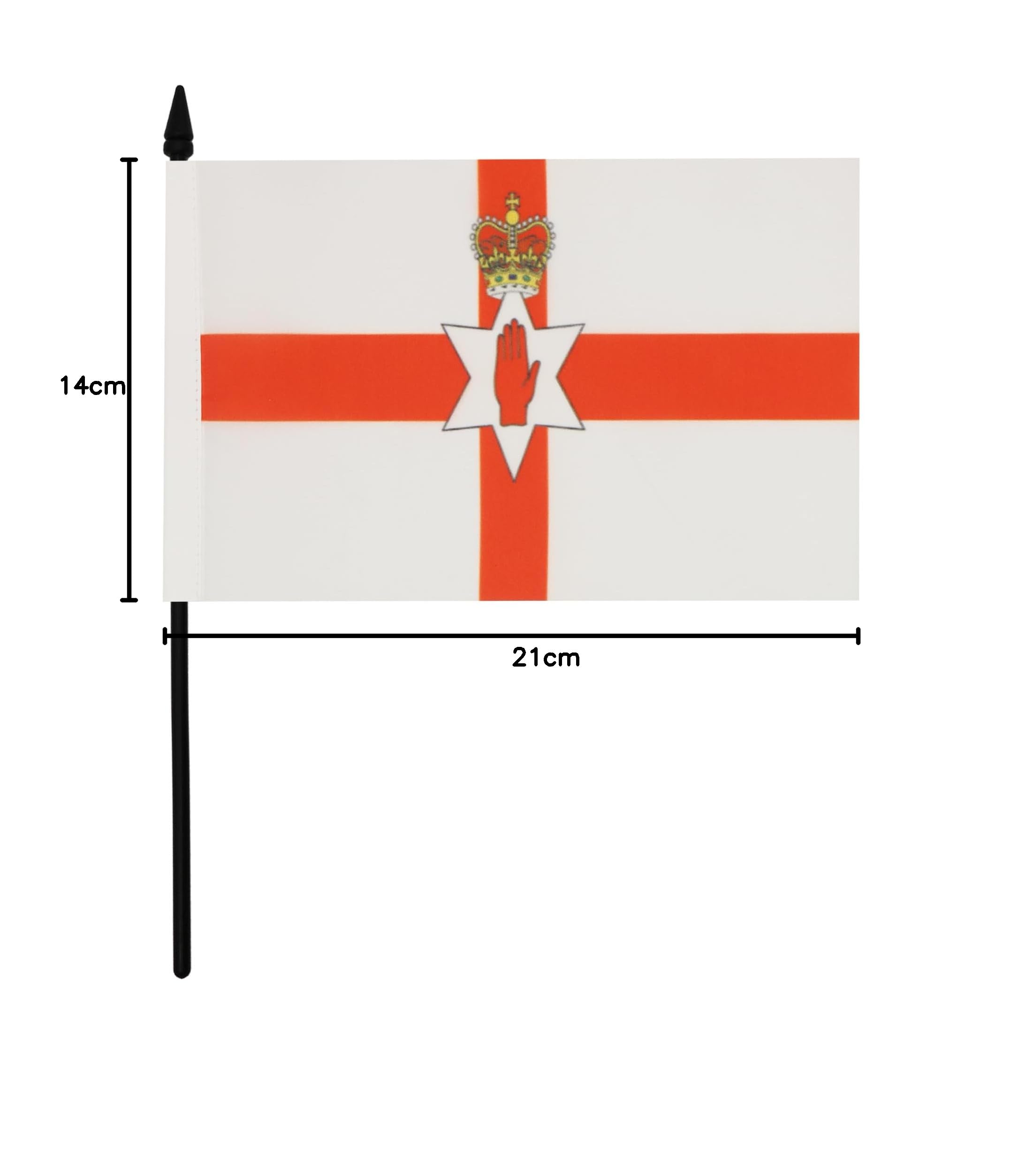 AZ FLAG Tischflagge Belfast – 21x14 Cm, Polyester, Mit Schwarzem Kunststoffsockel & Mast