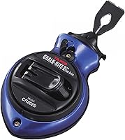 Tajima CR202B-P Chalk Rite II Ultra Thin Chalk Line 100ft - Contractor Grade Blue Snap Line for Precise Layouts