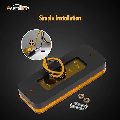 Miniatura 5 de Partsam Luces LED de 4 x 2 luces LED de marcación laterales, luces de separación para camión, remolque, luces selladas, luces indicadoras selladas a