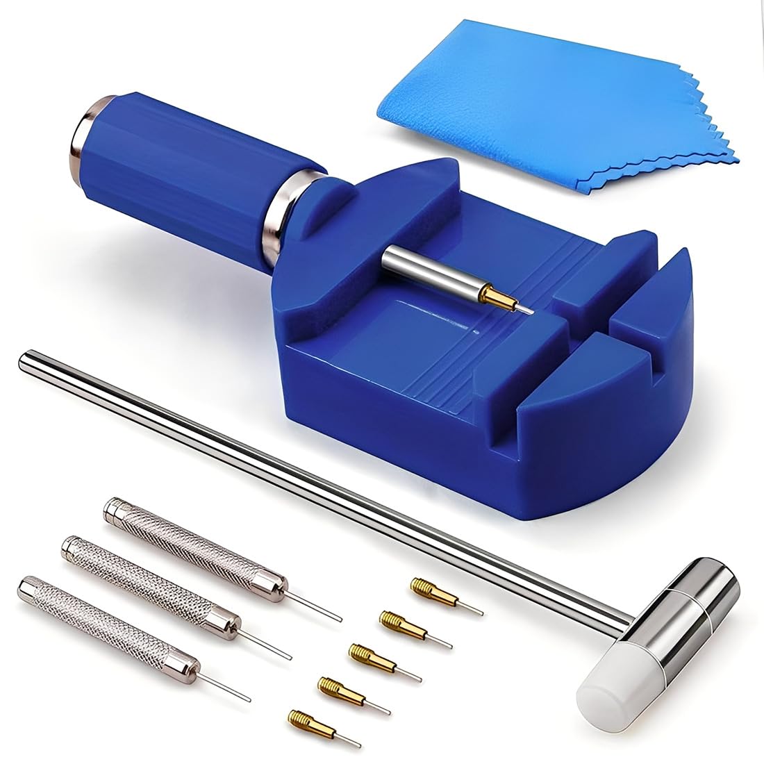 Kit Reparacion Relojes, Herramienta Correa Reloj, Acortar Ajustar Correa, Reemplazo Pins, Martillo, Punzón