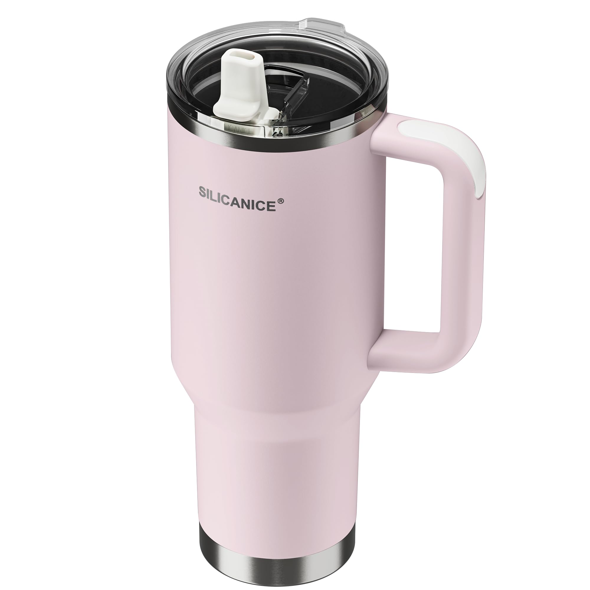 40oz Insulated Tumbler with Handle Leakproof Lid with Removable Spout and Straw Double Wall Stainless Steel Cup Holder