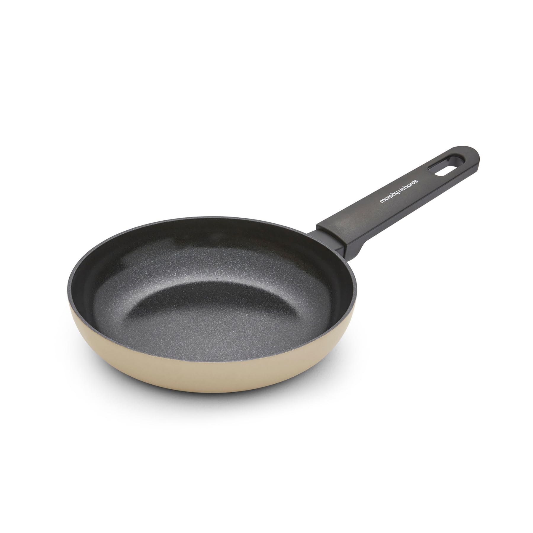 Morphy Richards Frying Pan, Recycled Aluminium, 20cm, Non Stick Ceramic Coating, Soft Touch Handles, Oven Safe Up to 180c, Suitable for All Hobs, Cream, 853003