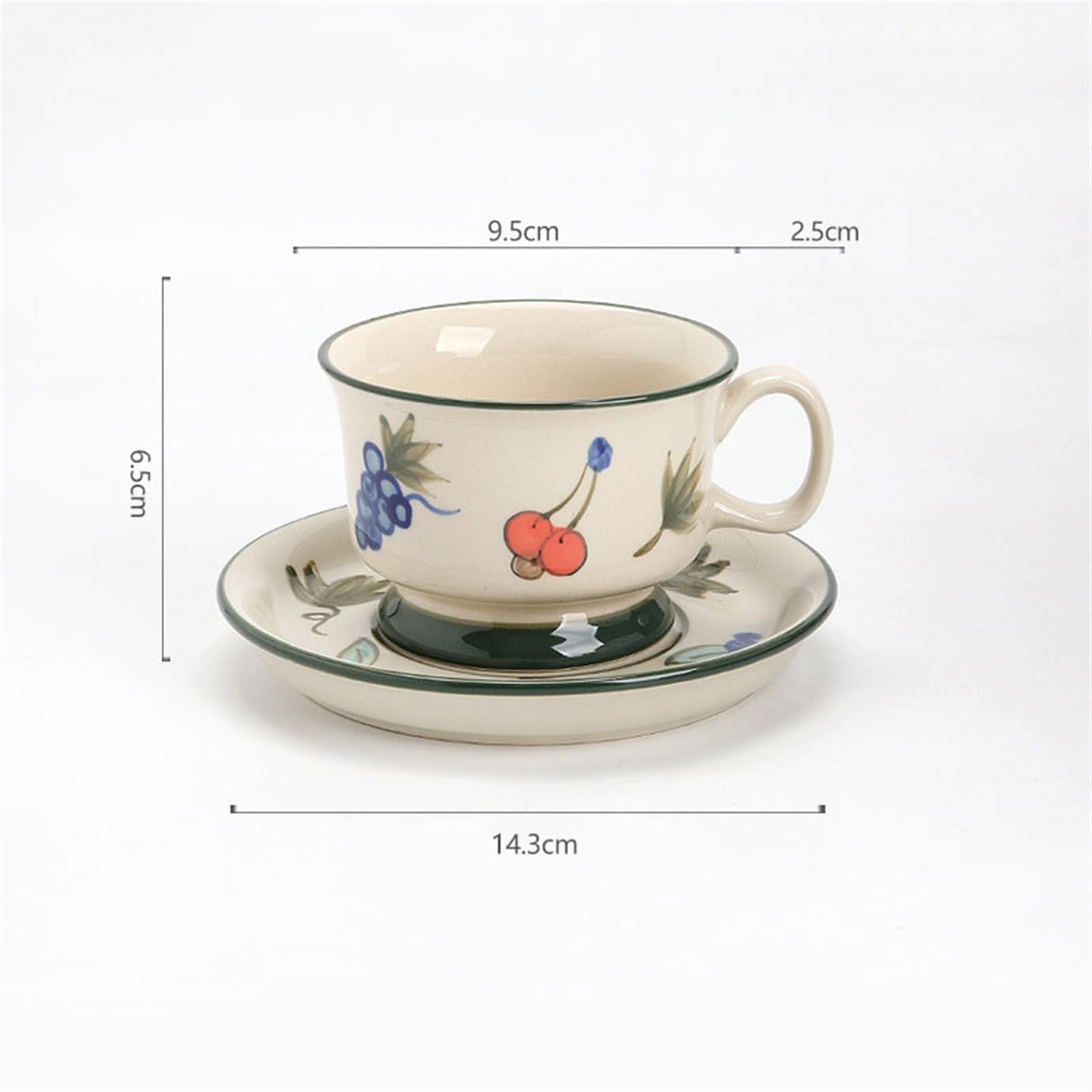 Tasses Ensemble de tasses et soucoupes à café et soucoupes à thé de l'après-midi, rétro européen, tasses à thé noir exquises de haute qualité, tasses sous glaçure peintes à la main Café Boisson Tasse