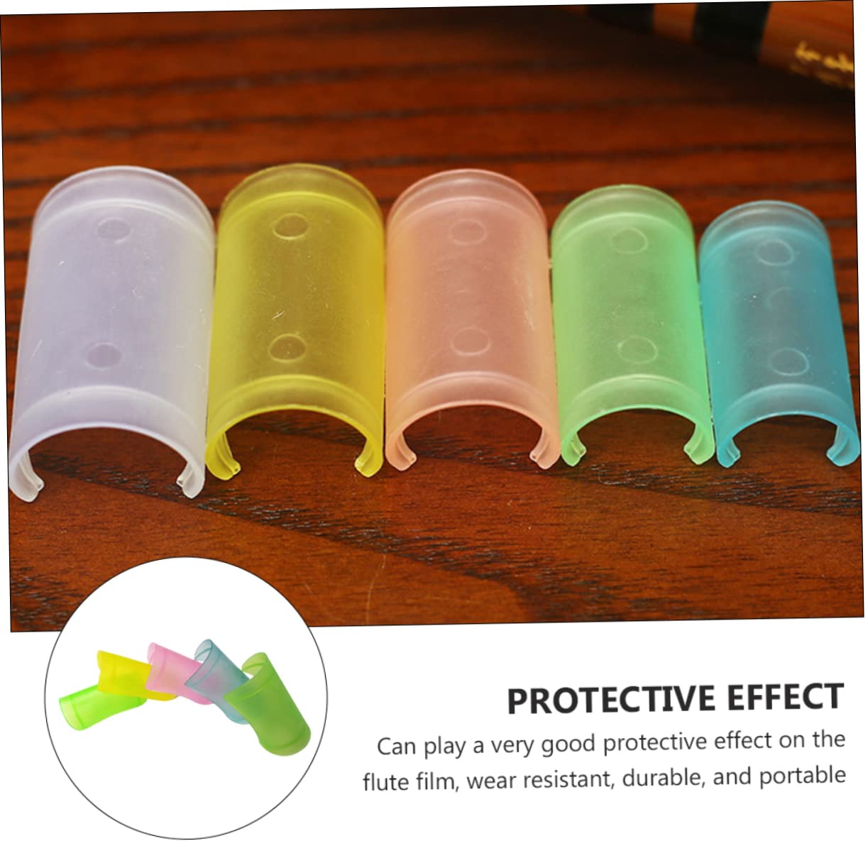 JEWEDECO 15pcs Flute Film Cases Durable Abs Flute Key Covers for Musical Instruments Random Color