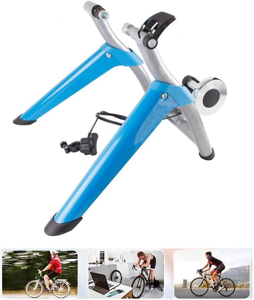 Bicycle Turbo Trainer,Exercise Bicycle Trainer Stand Stationary Indoor Magnetic Resistance 6 Levels Adjustable Fold Storage Home Sport Fitness Steel Frame