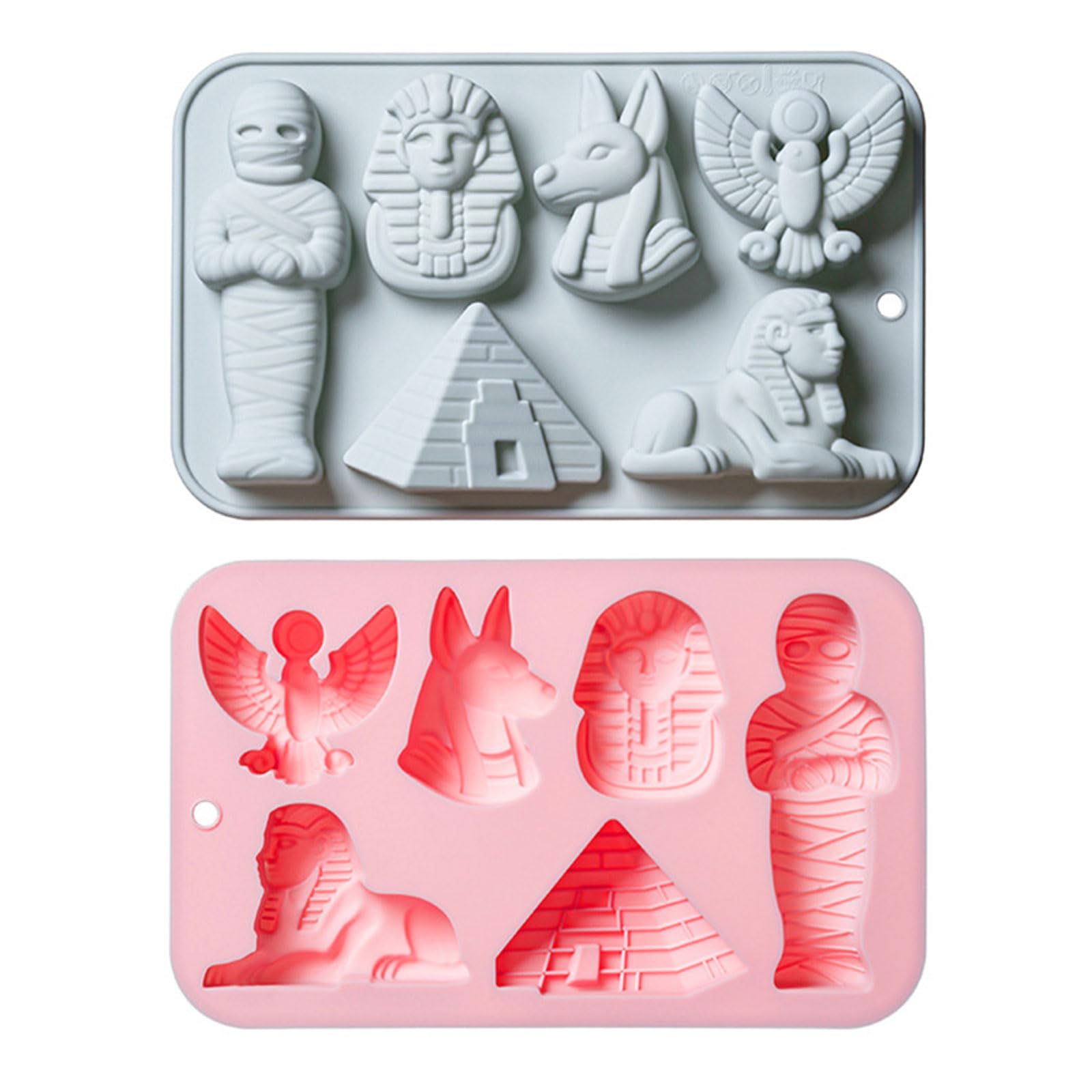 COOLHOOD 6 Cavity Egyptian Styles Silicone for Chocolate Gummy and Soap Making Food Grade Silicone