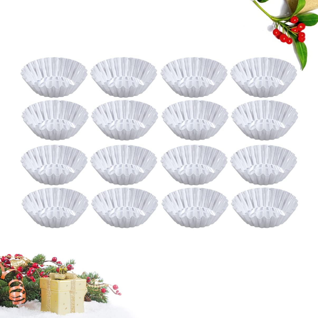 Gatuida 2 Series Taza Para Hornear Muffins Moldes Reutilizables Para Tarta De Huevo Latas De Pastel Para Hornear Cacerola Sartenes Bandejitas De Aluminio Silver 50 Piezas X 2