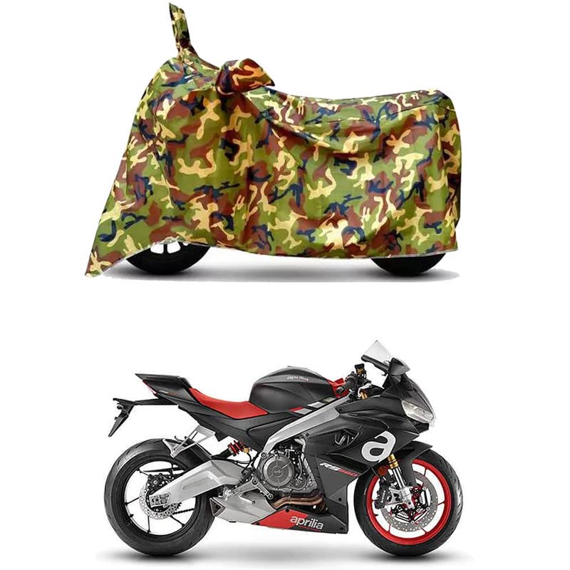 Image of Waterproof 100% PVC Coated Full Bike Scooty Two Wheeler Body Cover Compatible for Aprilia RS 660 /UV-Rays /Heat Protection /Birds Dropping /Scratchproof /Dust Proof s[6X6 Jungle Print]
