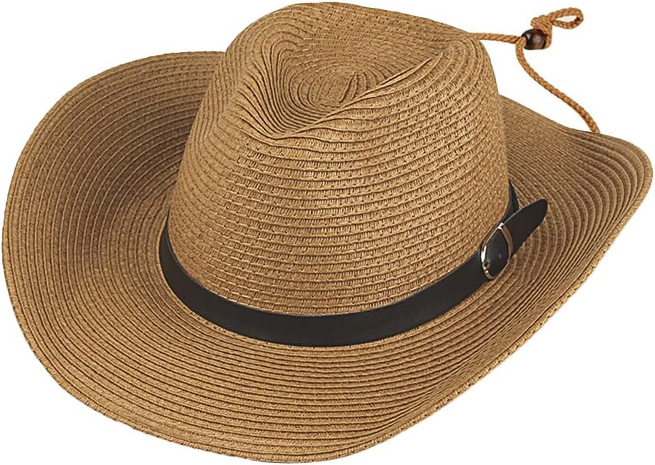 Western Cowboy Hat for Men Women Beach Sun Hat Wide Brim Panama Fedora Outdoor Foldable Summer Straw Sombrero Rancher Cap - Image 2