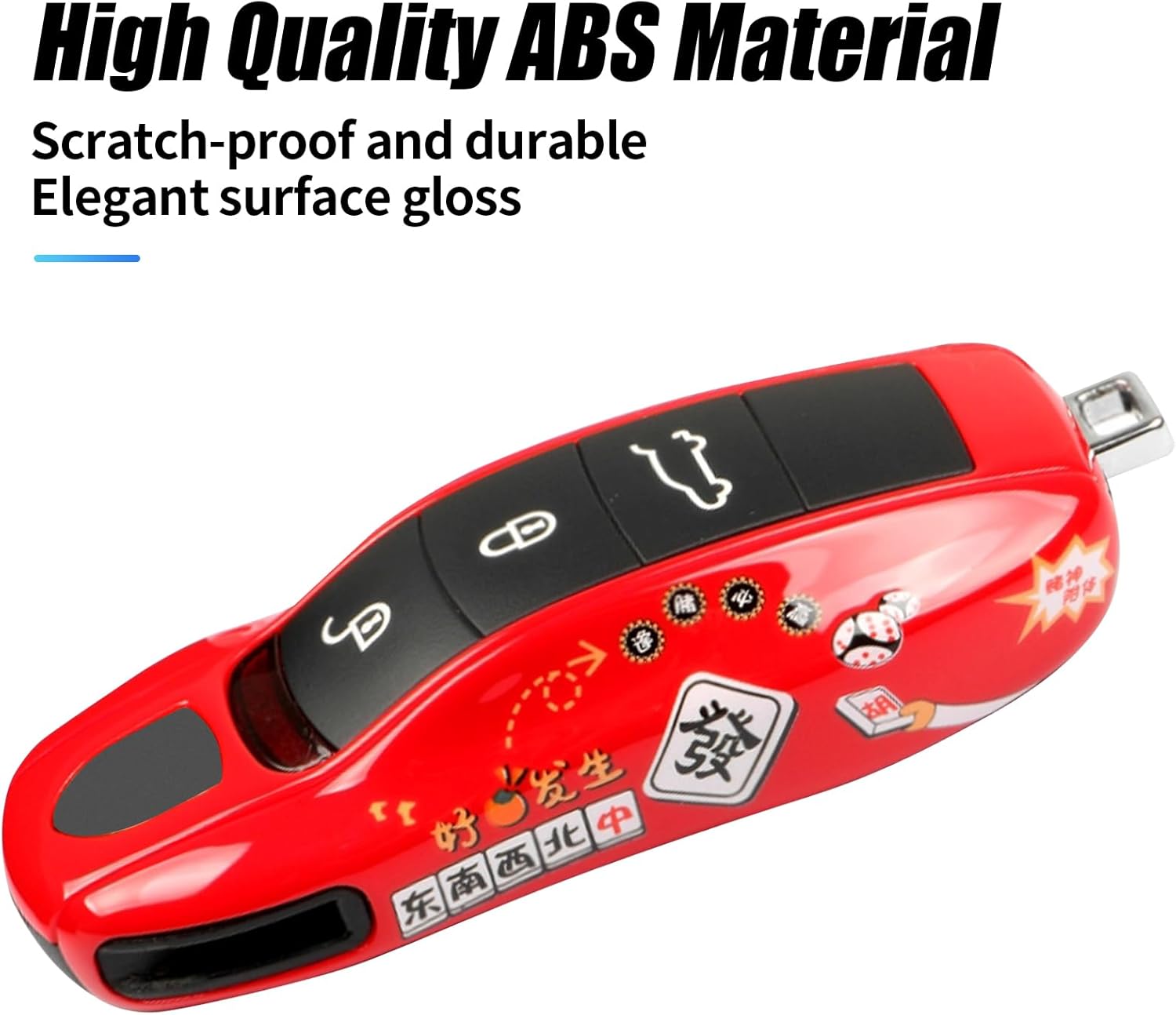 Chinese Red Key Fob Cover Compatible with Porsche Key Shell Key Fob Shell Replacement Compatible with Porsche Cayenne Panamera 911 718 Macan Boxster Cayman Old Style - Image 6