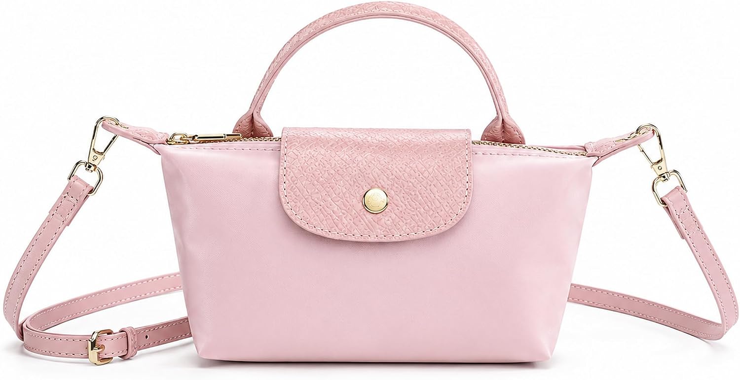Mini Crossbody Bags for Women - Quilted Handbags Purses with Adjustable Strap, Nylon Small Handbags