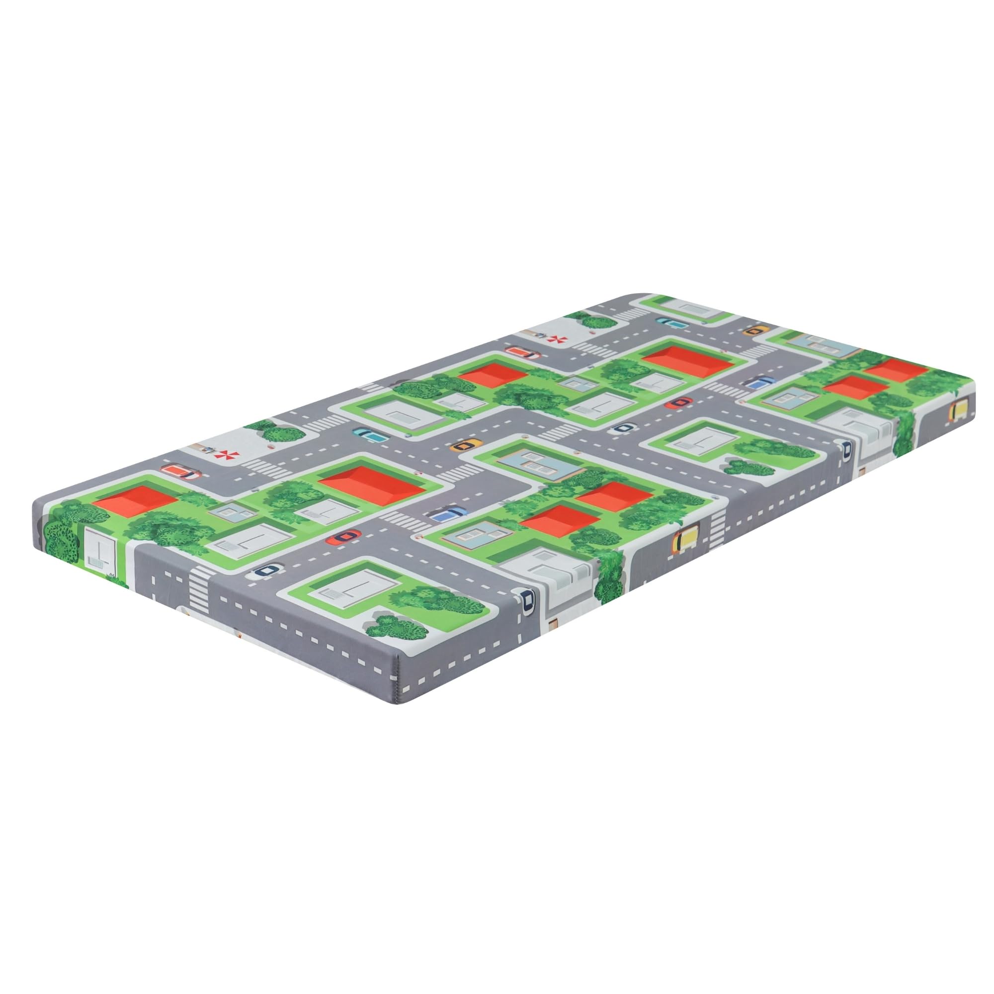 Arensberger Reisebett Matratze für Kinderbetten, Kinderreisebett 60x120 cm, 6cm Hoch, faltbar klappbar, Gelschaum, waschbarer Bezug, Tragetasche, Babybettmatratze, Babymatratze Kindermatratze, Öko-Tex