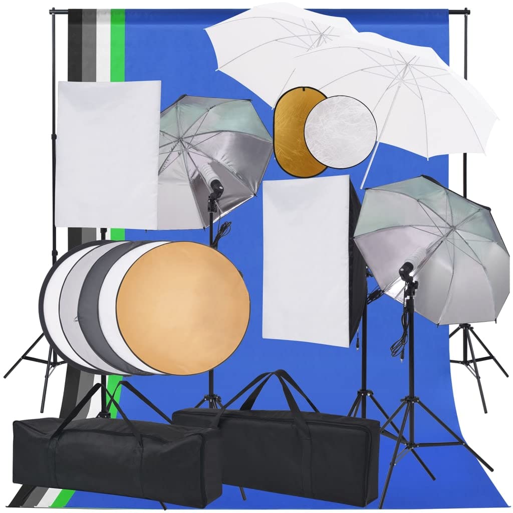 Zestaw do studia fotograficznego z softboxami, tło, reflektor, światło studyjne, statywy, system oświetlenia do fotografii portretowej i produktowej, studia domowego, vloga, streamingu