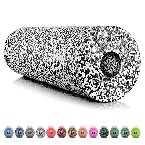 BODYMATE Faszienrolle Standard Mittel-Hart mit Gratis E-Book - Schwarz/Weiß 45x15cm