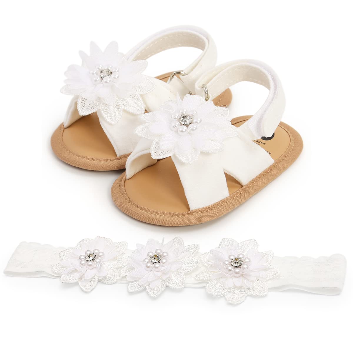 Ohwawadi Infant Baby Girl Shoes Baby Mary Jane Flats Princess Wedding Dress Shoes Crib Shoe for Newborns, Infants, Babies, and Toddlers