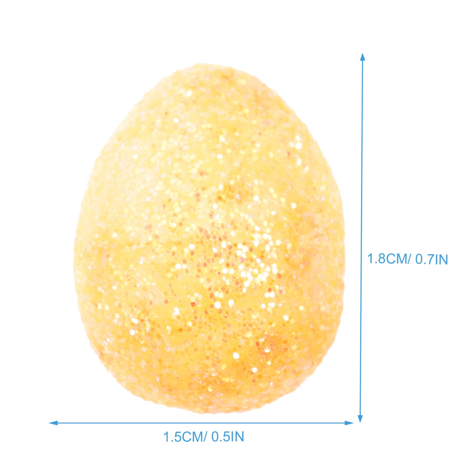 Abaodam 100pcs Easter Glitter Eggs Foam Easter Eggs Ornaments Mini Bird Eggs for DIY Crafts Basket Stuffers Easter Party Home Decor