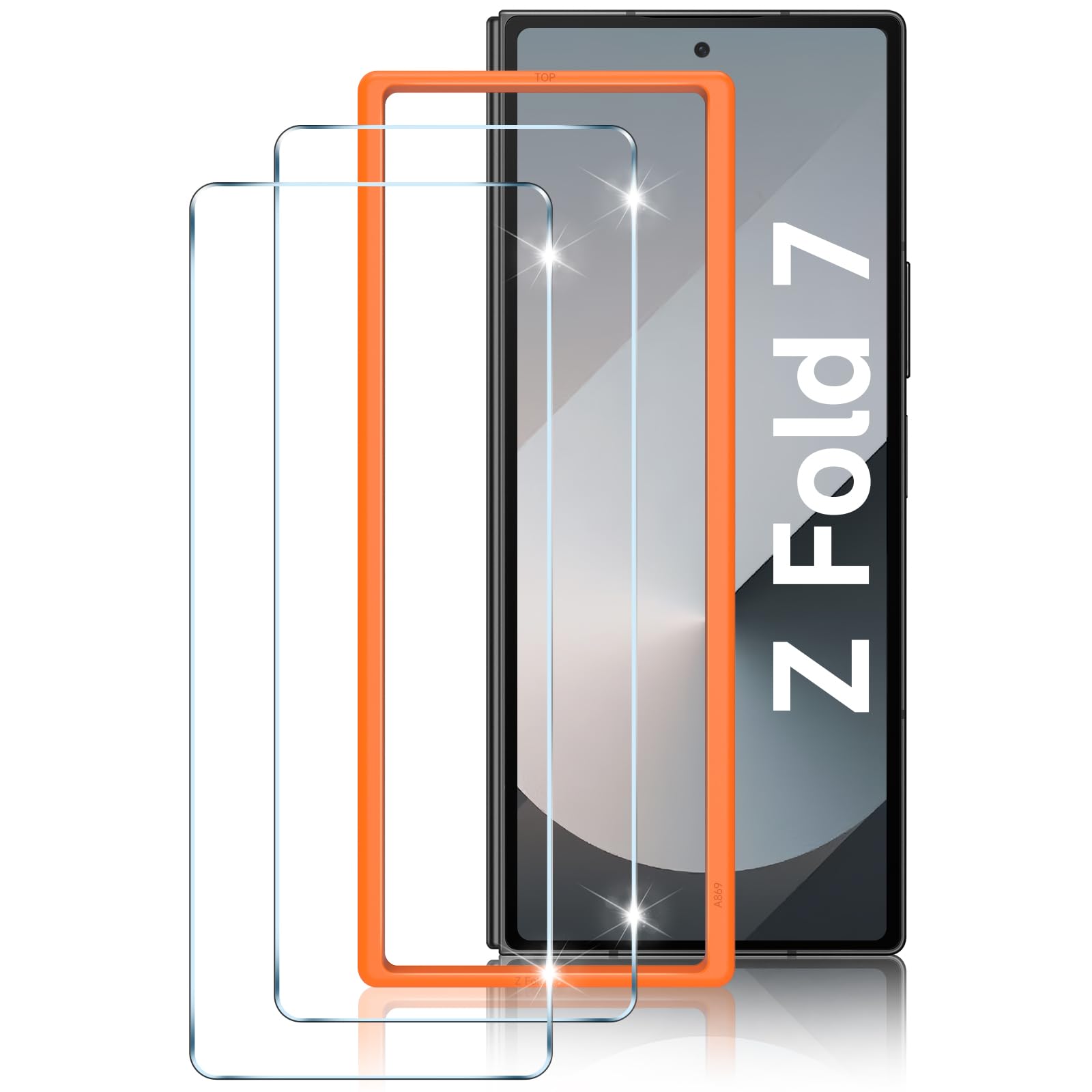 LYWHL 2-Pack Samsung Galaxy Z Fold 7 Screen Protector, Tempered Glass Front Screen Protector for Galaxy Z Fold 7 with Alignment Frame, Anti Scratch