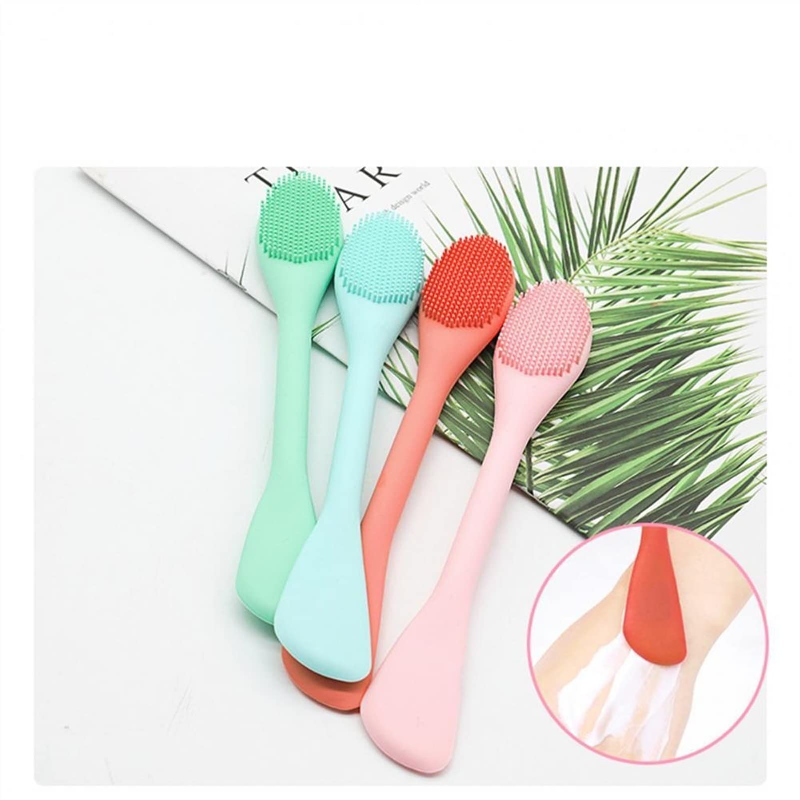 4 Stück Mini Gesichtsmasken-Bürsten Aus Silikon – Wiederverwendbar, Für Creme, Schlammmasken, Reise