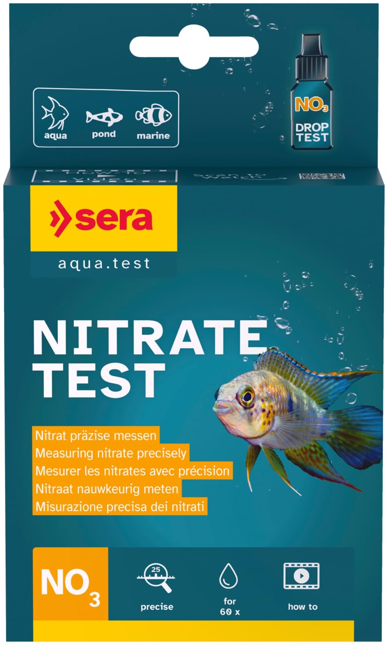sera Nitrate Test 15ml | Mesure des Nitrates pour Prévenir Les Algues et Favoriser la Croissance des Plantes | Kit d’Analyse avec Éprouvette, Seringue, Cuillère Doseuse et Fiche d’Évaluation