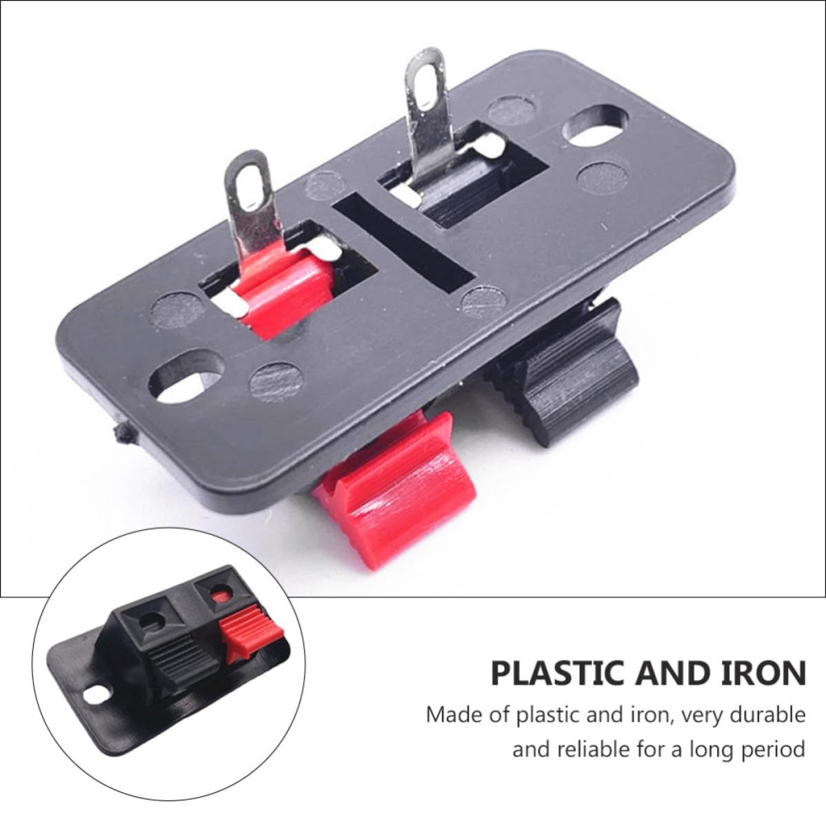 Toddmomy Connettore Terminale Altoparlante 2 Posizioni, Clip a Molla per Casse Acustiche, Materiale Plastica e Ferro, 30 Pezzi per Uso di Riparazione Affidabile