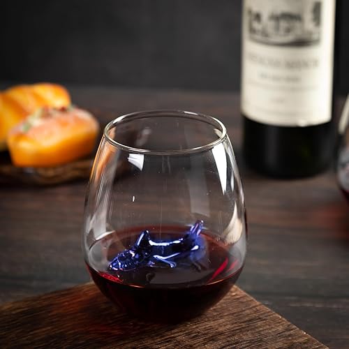 Miniatura 3 de Copa de vino sin tallo con cactus en el interior, copas de vino únicas de gran capacidad de 16 onzas con marcador de cactus 3D para regalos de