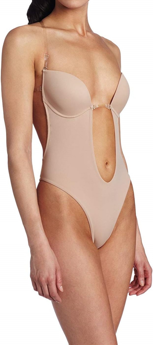 Women's Bridal Shapewear Corset Bra Backless Seamless U Plunge Body Suit