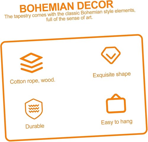 Miniatura 3 de Ciieeo Adornos decorativos, tapiz bohemio, decoración rosa, manta de tapiz tejido, decoración bohemia, para colgar en la pared, tapiz rosa para