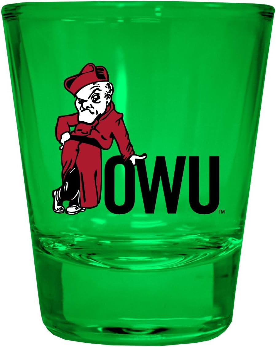 Vaso Tequilero Ohio Wesleyan University 2 oz Color Verde Pack de 2