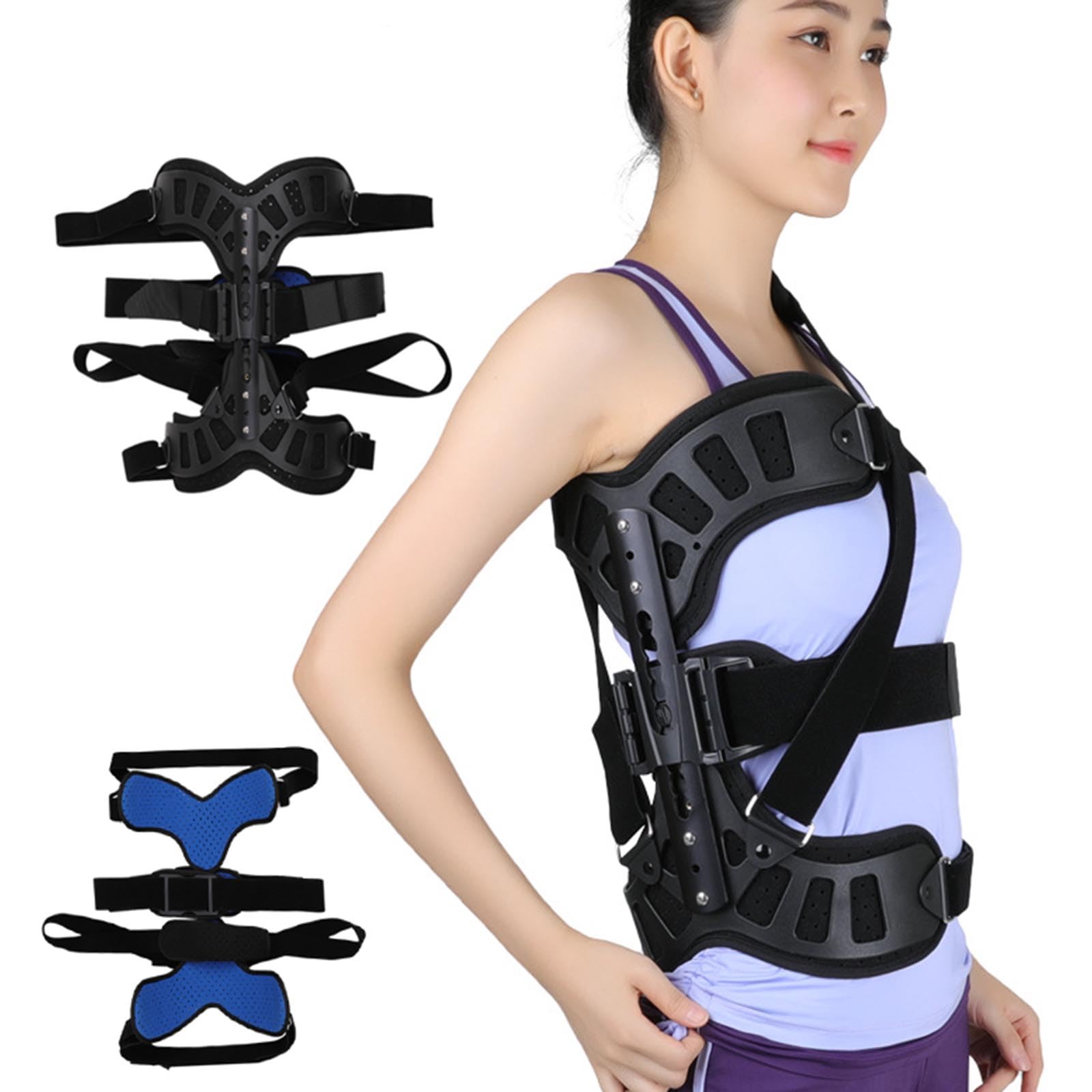 SFKLYU Órtesis De Escoliosis Corrector De Postura De Escoliosis Espalda Ajustable Aparato De Escoliosis Cerviacal Soporte Fijo para Hombres Y Mujeres