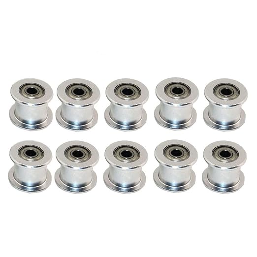 GT2 16 Toothless Bore 3mm Aluminum Timing Belt Idler Pulley for 6mm Width Timing Belt 3D Printers (10pcs)